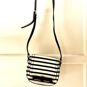 Kate Spade Mini Black and White Striped Purse